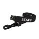 BLACK 15mm STAFF Lanyards with Plastic J Clip