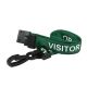 GREEN 15mm VISITOR Lanyard with Plastic J Clip and Breakaway