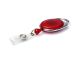 Red Translucent Carabiner Badge Reel with Reinforced ID Strap
