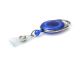 Blue Translucent Carabiner Badge Reel with Reinforced ID Strap