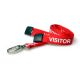 RED 15mm VISITOR Lanyard with Metal Lobster Clip