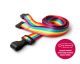 Eco-Friendly Rainbow lanyards with Plastic J-Clip 