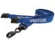 15mm Blue Visitor Lanyards with Breakaway and Plastic J Clip