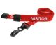 Red 15mm Visitor Lanyards with Plastic J Clip